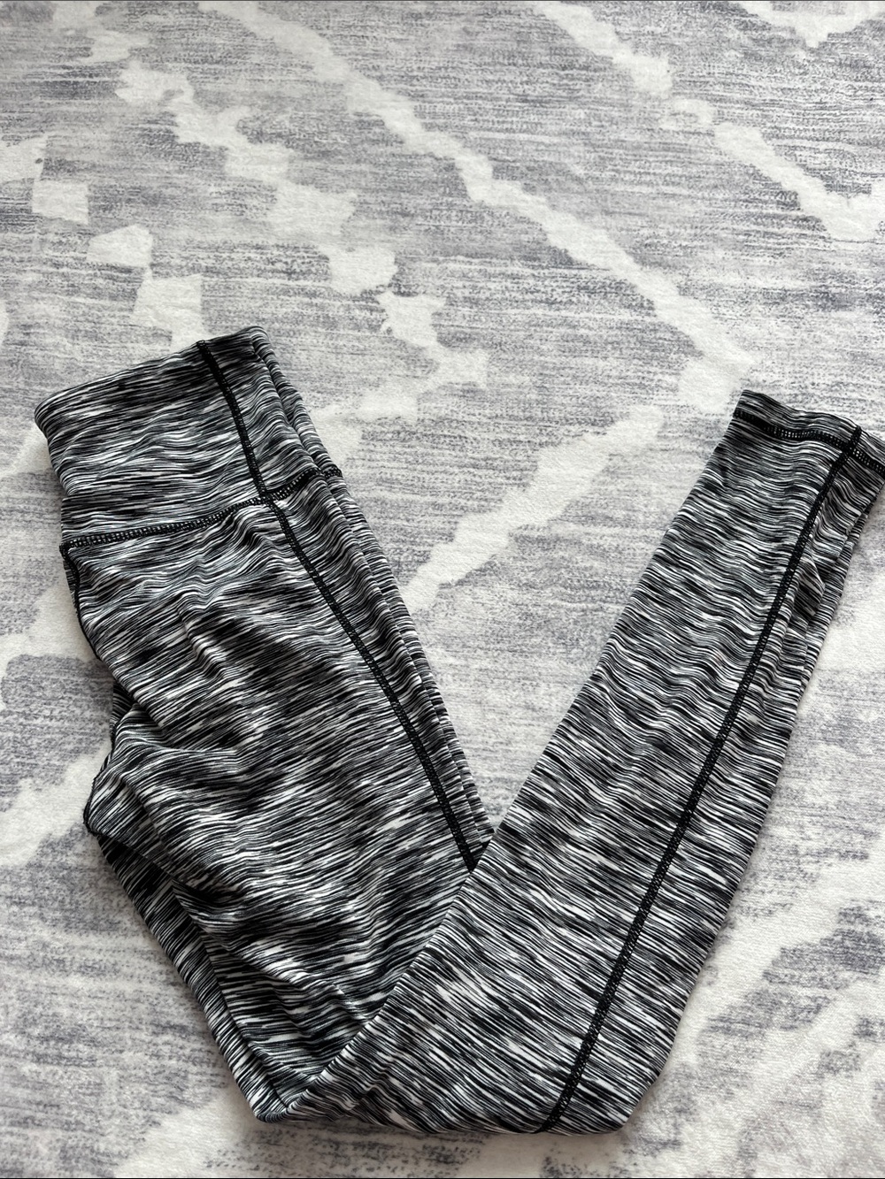 Reebok Black & White Space-Dye Leggings